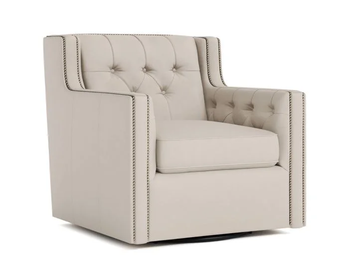 Bernhardt Candace Leather Swivel Chair #352-002 (Grade L3)