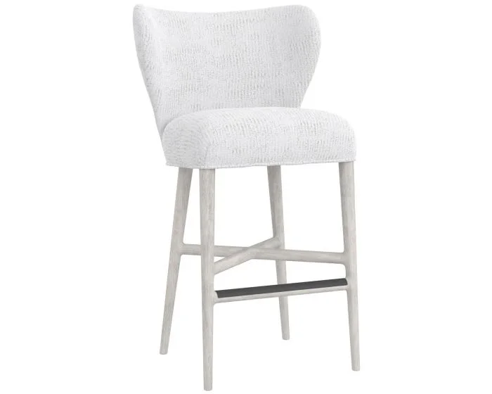 Bernhardt Interiors Kemp Bar Stool – Glacier White #1372-000 (Grade P)