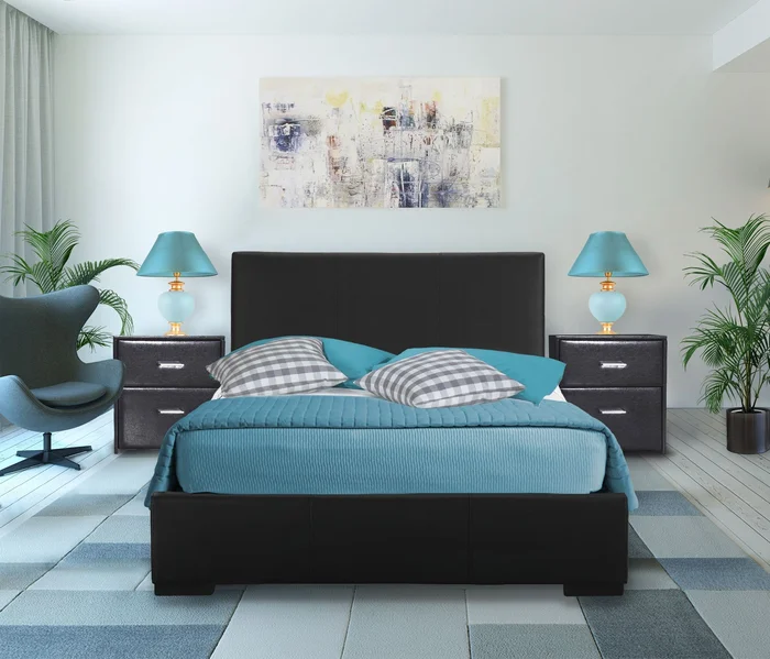 Black Upholstered Twin Platform Bed By Homeroots