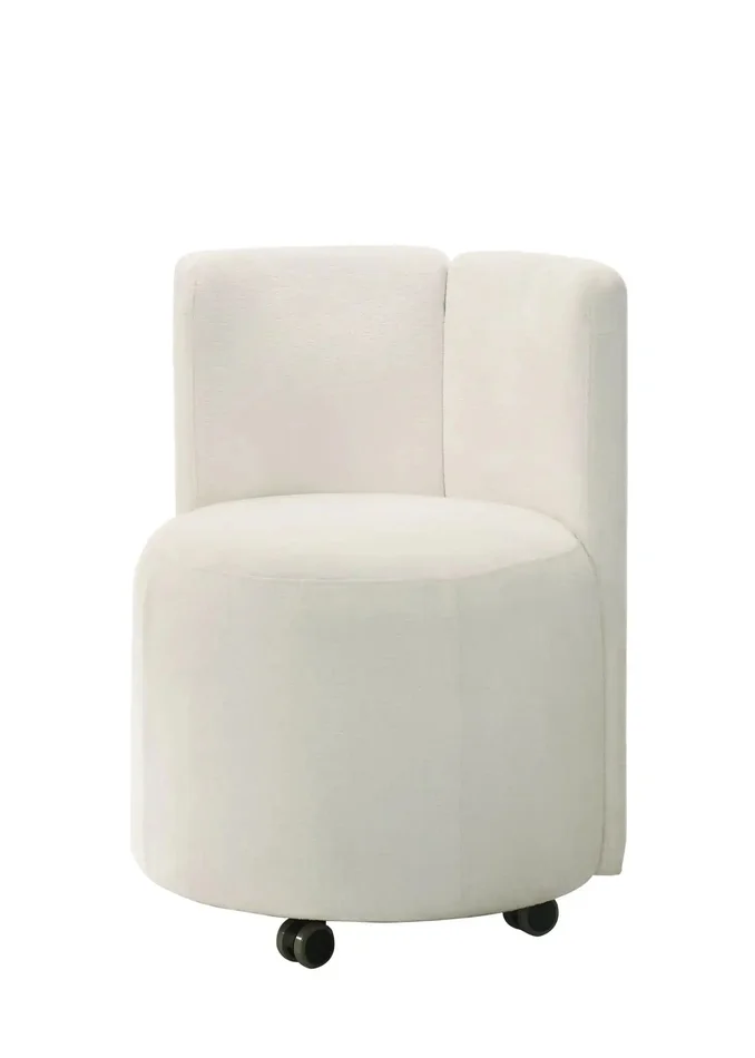Blayde – Chenille Side Chair With Swivel (Set of 2) – White