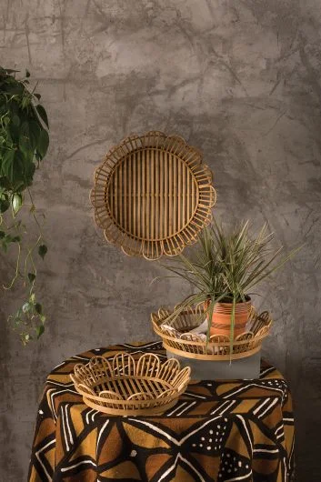 Bloemen Tray By Accent Decor – 3 Sizes – Natural – Fibers – 79365 – 79366 – 79367