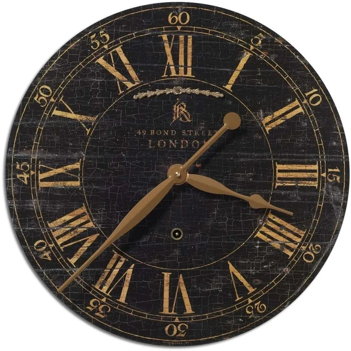 Bond Street 18″ Black Wall Clock