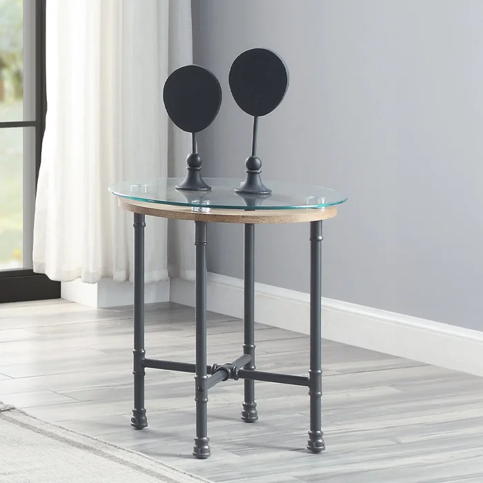 Brantley Round 22″Dia Glass Top End Table