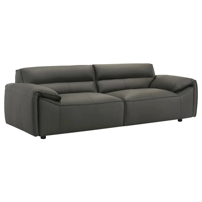 Buxton Top Grain Leather Upholstered Sofa Graphite