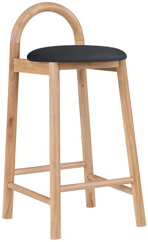 Calvin – Faux Leather Stool – Light Brown Legs