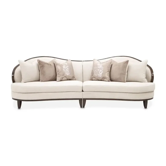 Camellia Field – 2-Piece Chenille Sofa – Linen / Warm Pecan