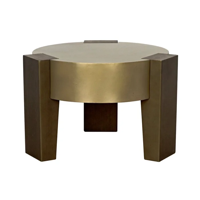 Carrusel Coffee Table, Metal with Brass and Aged Brass Finish