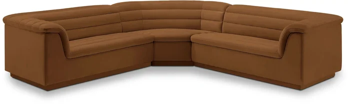 Cascade – Velvet Modular Sectional – Saddle