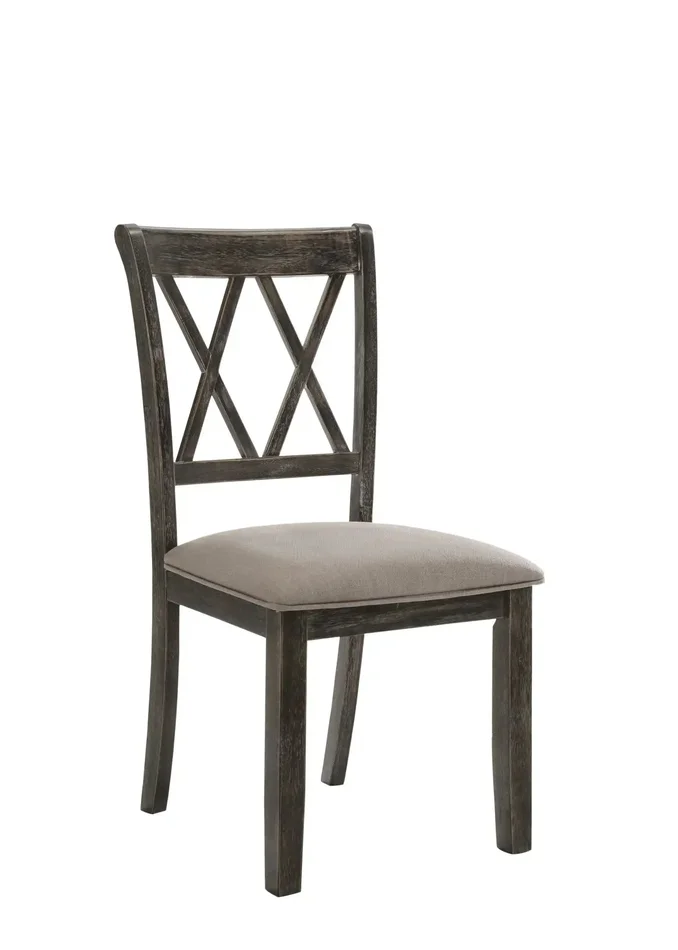 Claudia II – Weathered Side Chair (Set of 2) – Beige / Gray