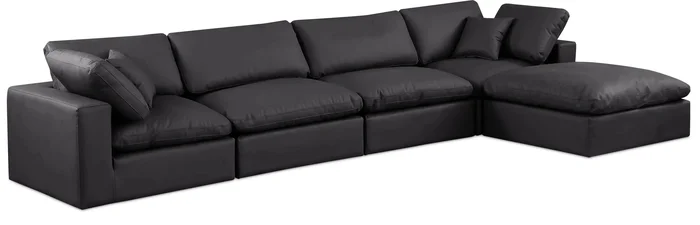 Comfy – 5 Piece Faux Leather Modular Sectional With Chaise