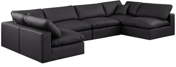 Comfy – 6 Piece Faux Leather Modular Armless Sectional