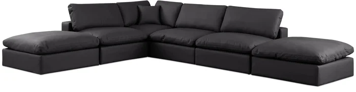 Comfy – 6 Piece Faux Leather Modular Sectional