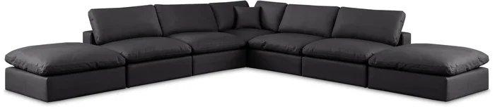 Comfy – 7 Piece Faux Leather Modular Corner Sectional