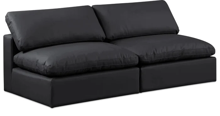 Comfy – Faux Leather Modular Armless Sofa 2 Seats