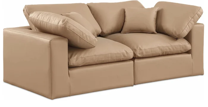 Comfy – Faux Leather Modular Sofa 2 Seats – Tan