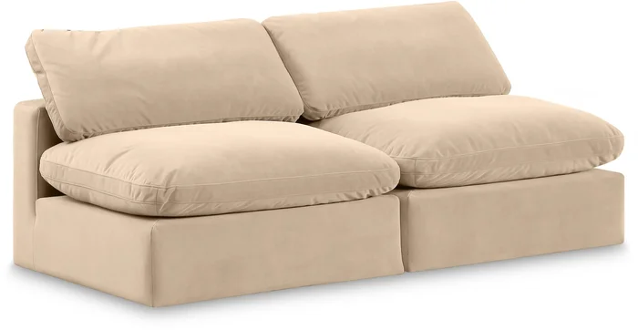 Comfy – Velvet Modular Armless Sofa 2 Seats