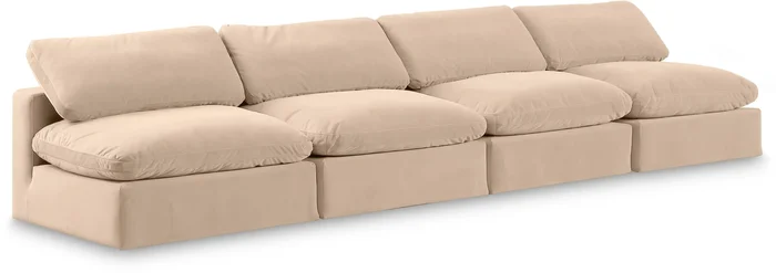 Comfy – Velvet Modular Armless Sofa 4 Seats