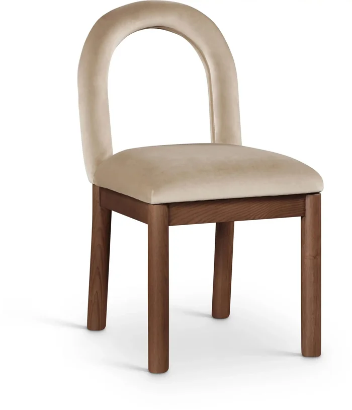 Conrad – Velvet Dining Chair With Brown Legs