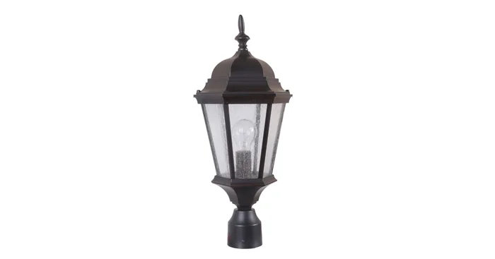 Craftmade Chadwick Single Light 9-7/16″ Wide Landscape Single Head Post Light with Clear Seeded Glass