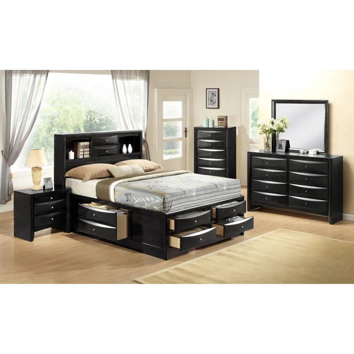 Crown Mark Emily B4285 7 pc Queen Storage Bedroom Set
