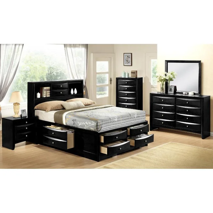 Crown Mark Emily King Bed with Storage B4285-K-HBFB/B4285-K-RAIL/B4285-K-DRW-L/B4285-K-DRW-R
