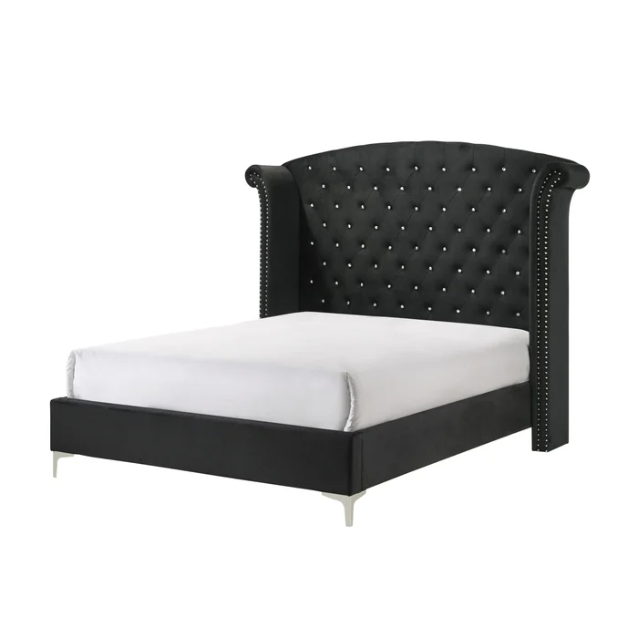 Crown Mark Lucinda B9265-Q Queen Panel Bed – Black
