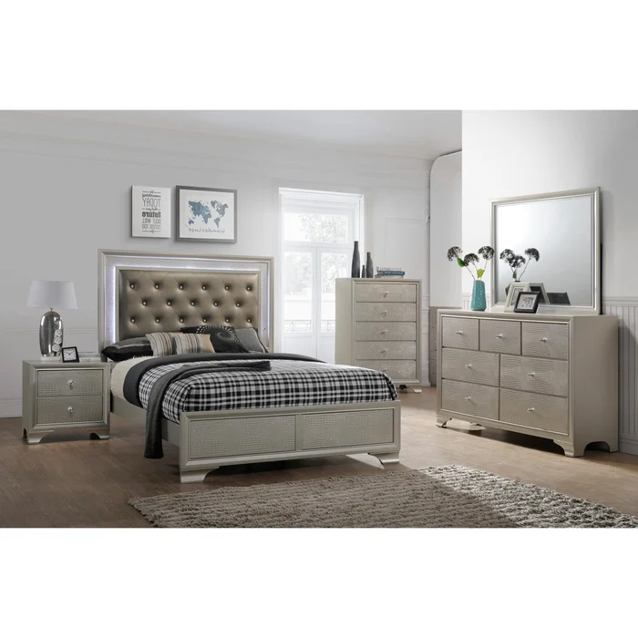 Crown Mark Lyssa B4300 6 pc Full Panel Bedroom Set