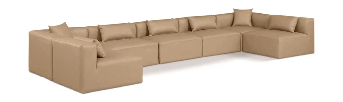 Cube – 7 Piece Modular U-Shaped Sectional – Tan