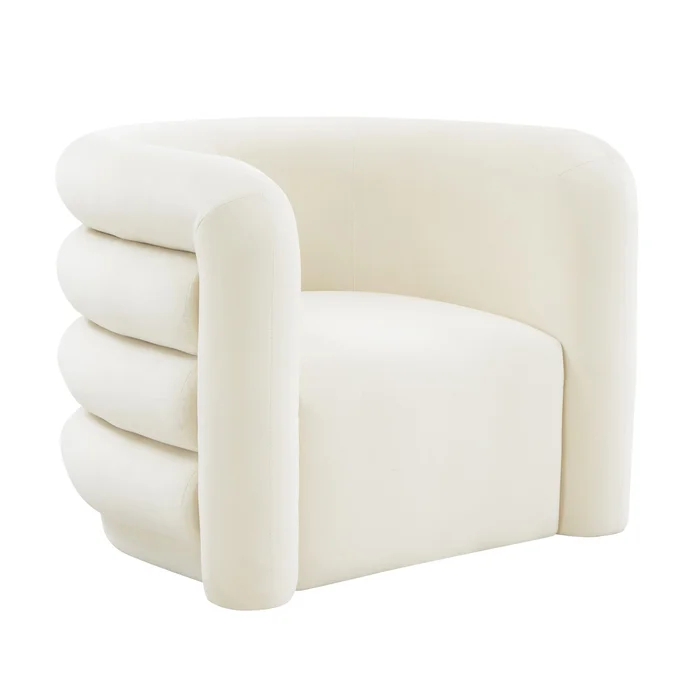 Curves Cream Velvet Lounge Chair – UK