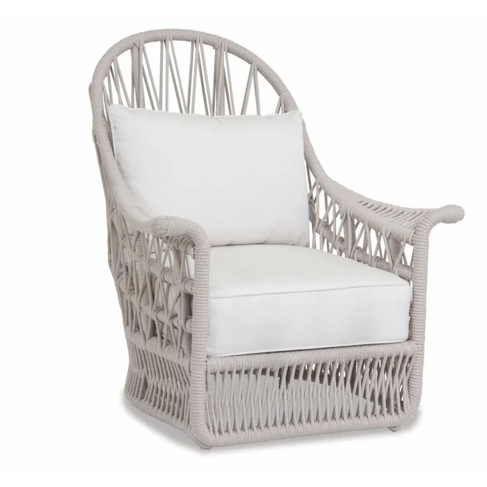 Dana Rope Wing Chair in Linen Canvas w/ Self Welt