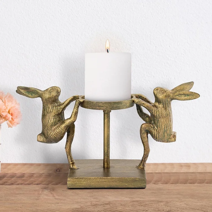 Dancing Rabbits Pillar Candleh By SPI Home – 6in Height