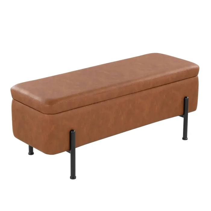 Daniella – Contemporary Storage Bench – Black / Camel