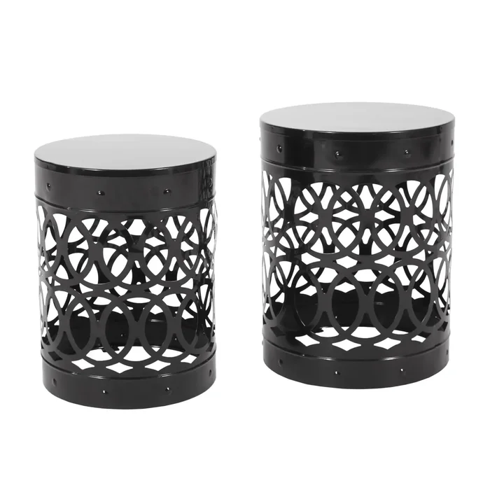 Delight – Powder Coated Iron End Table (Set of 2)