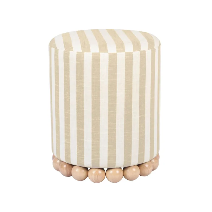 Dex – Striped Linen Ottoman