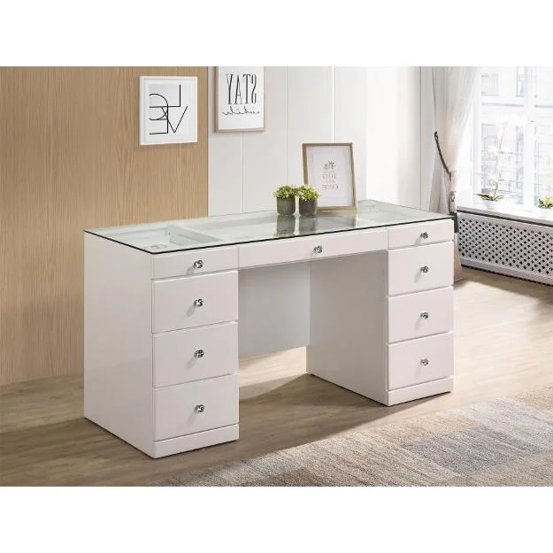 Diamond Modern Furniture CM Avery 9-Drawer Vanity Table B4850WH-91-TOP/B4850WH-91-BASE
