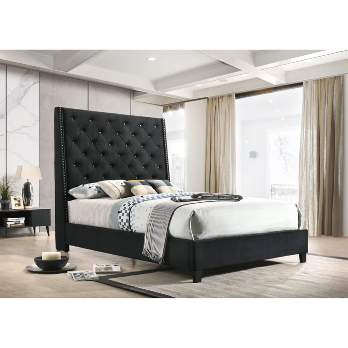 Diamond Modern Furniture CM Chantilly King Upholstered Platform Bed 5265BK-K-HB/5265BK-K-FRW