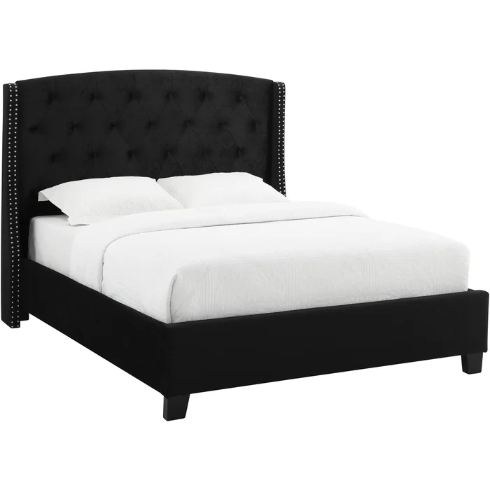 Diamond Modern Furniture CM Eva Queen Upholstered Platform Bed 5111BK-Q-HBFB/5111BK-KQ-RAIL