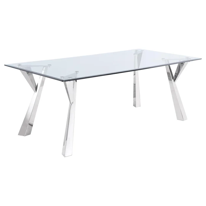 Diamond Modern Furniture COA Alaia Dining Table with Glass Top 190711