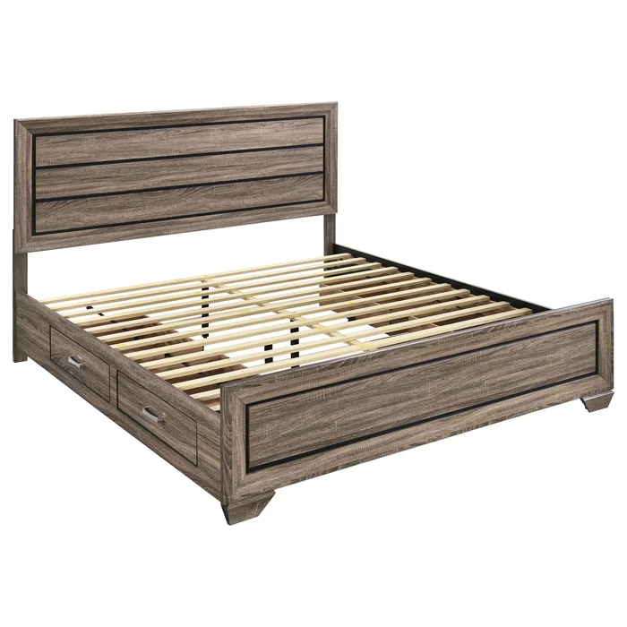 Diamond Modern Furniture COA Kauffman King Panel Bed with Storage 204190KE