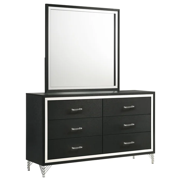 Diamond Modern Furniture COA Lucia 6-Drawer Dresser with Mirror 224993M