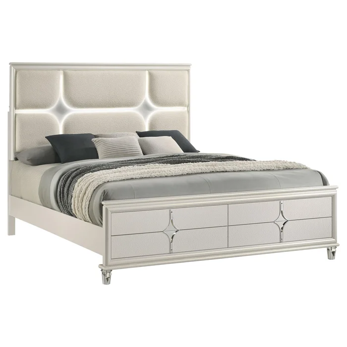 Diamond Modern Furniture COA Olivia California King Upholstered Panel Bed 224951KW