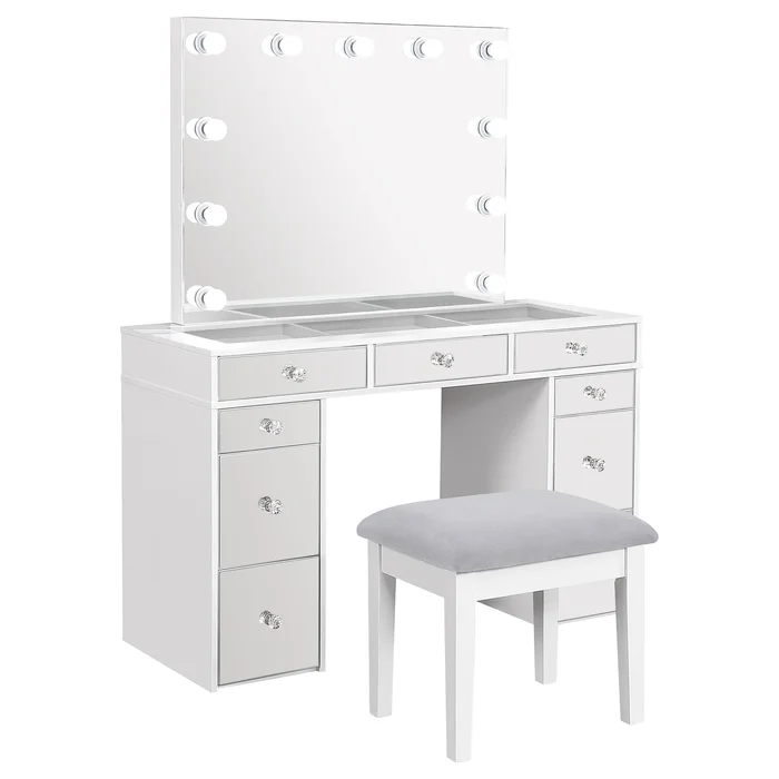 Diamond Modern Furniture COA Regina 9-Drawer Vanity Set 930245