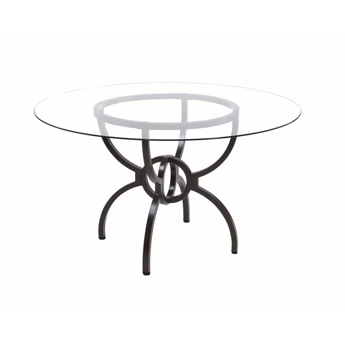 Diamond Modern Furniture COA Round Aviano Dining Table with Glass Top and Pedestal Base 108291/CB48RD-6