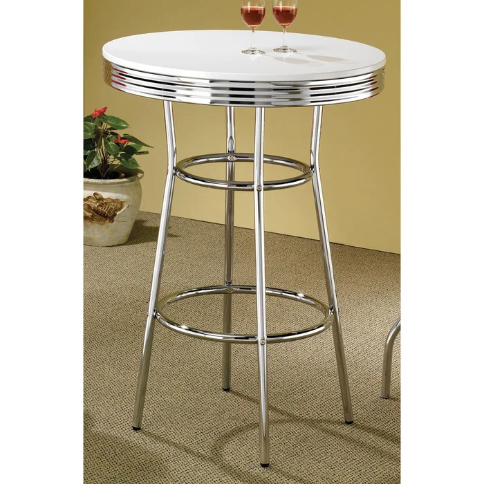 Diamond Modern Furniture COA Round Retro Pub Height Dining Table with Pedestal Base 2300