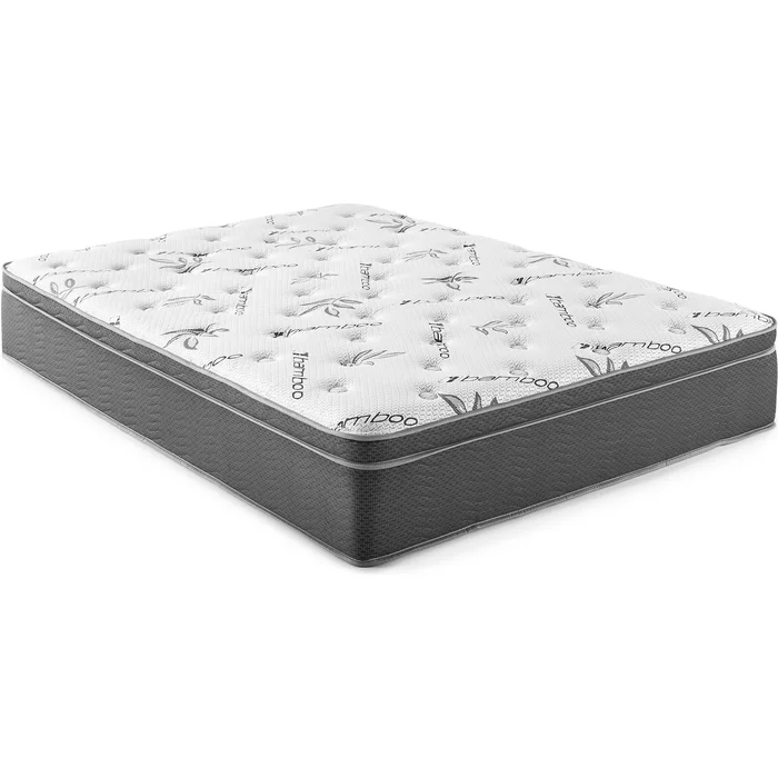 Diamond Modern Furniture COA Sommet 350363T 13″ Twin Bamboo Euro Top Memory Foam Hybrid Mattress