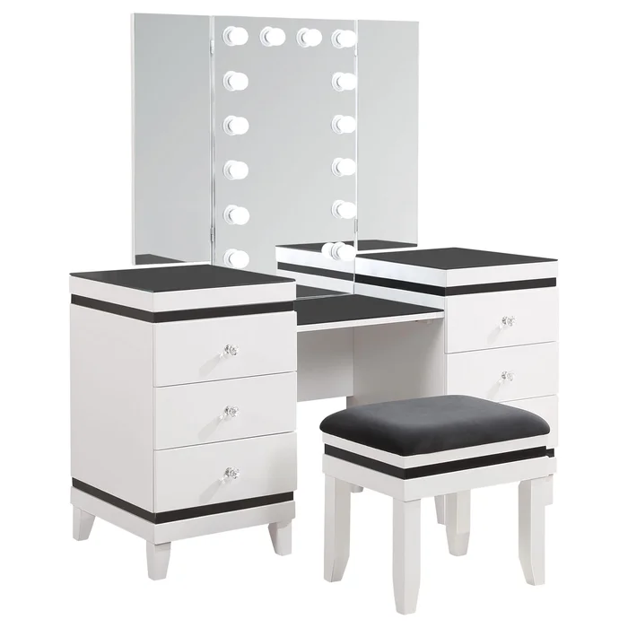 Diamond Modern Furniture COA Talei 6-Drawer Vanity Set 930244