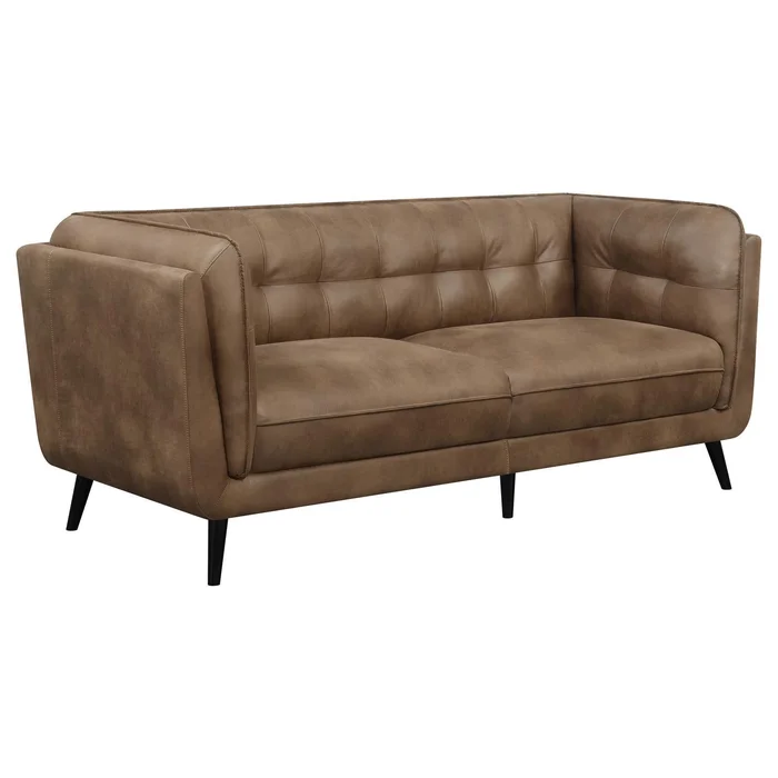 Diamond Modern Furniture COA Thatcher Stationary Leather Look Sofa 509421
