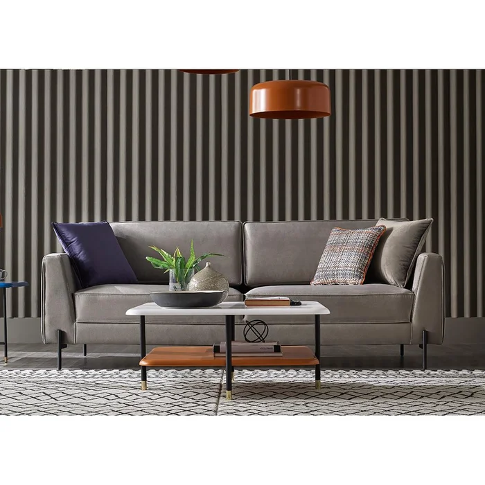 Diamond Modern Furniture Exclusive Dante Stationary Fabric Sofa Dante Sofa – Light Grey