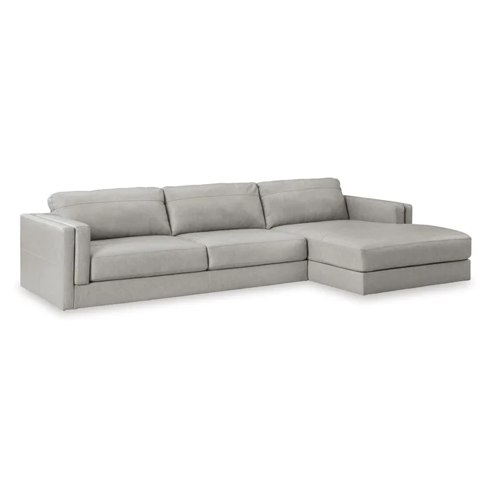Diamond Modern Furniture Exclusive Design Amiata Leather Match 2 pc Sectional 5740466/5740417