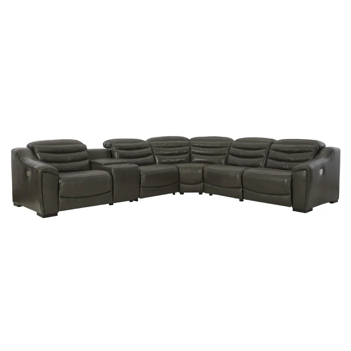 Diamond Modern Furniture Exclusive Design Center Line Power Reclining Leather Look 6 pc Sectional U6340458/U6340457/U6340431/U6340477/U6340446/U6340462